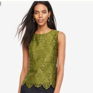 Ann Taylor lace peplum top